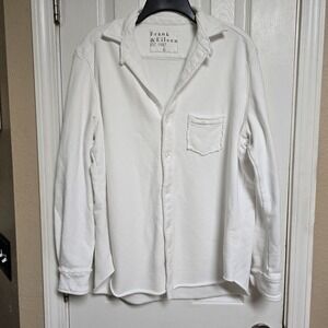 Frank & Eileen White Button-Up Sweatshirt Shirt